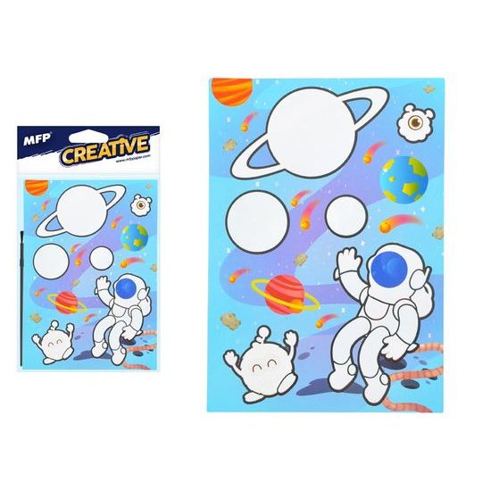 malování vodou - kartonový list + štětec 150x210mm mix č.3 5301053