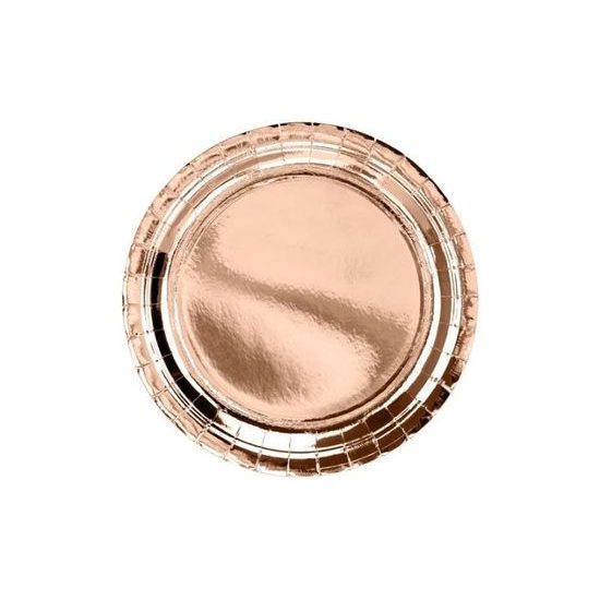 Papierové taniere, ružové zlato, 23 cm