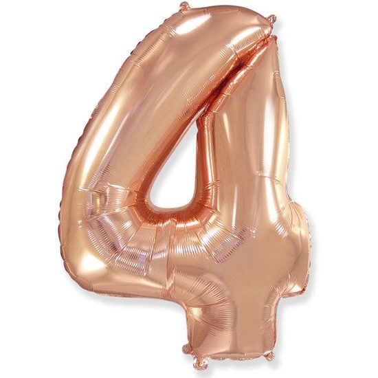 Balón foliový číslice růžovozlatá - Rose Gold 115 cm - 4