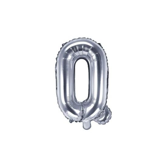 Balón foliový pismeno "Q", 35 cm, stříbrný (NELZE PLNIT HELIEM)