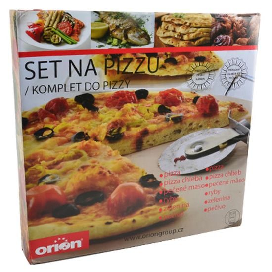Pizza set - stoneware tray + slicer