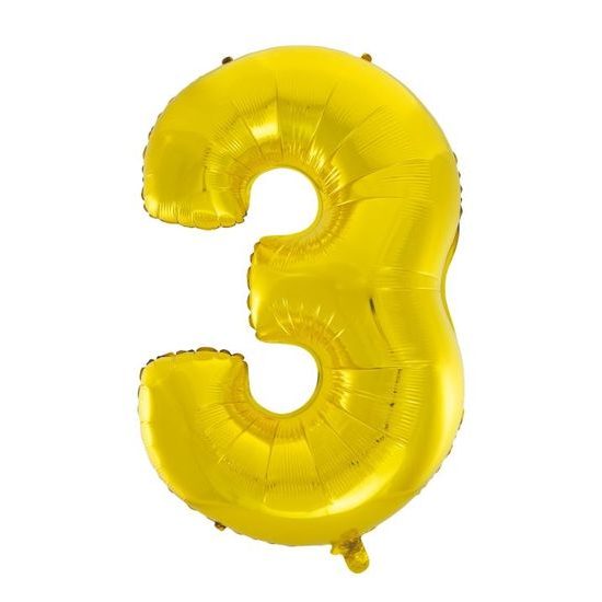 Balloon foil digits gold - Gold 115 cm - 3