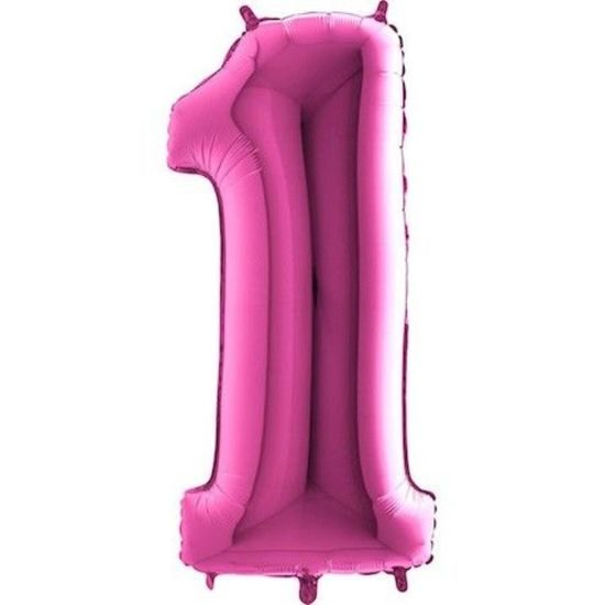 Balloon foil numbers pink - Pink 115 cm - 1