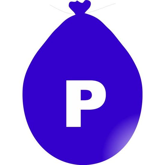 Balónek písmeno P modré