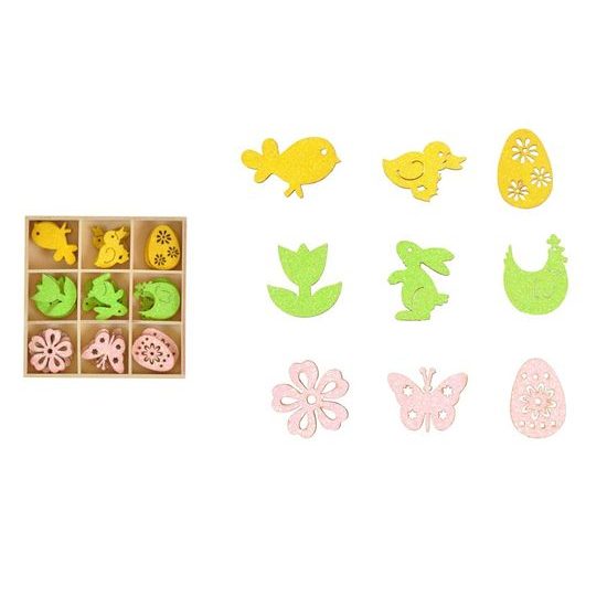 dřevěné dekorace 3cm/27ks box XC20190791-8 mix 2221414