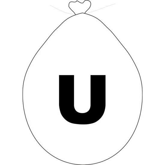 Balónek písmeno U bílé