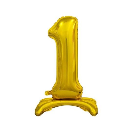 Balón foliový číslice ZLATÁ na podstavci, 74 cm - 1