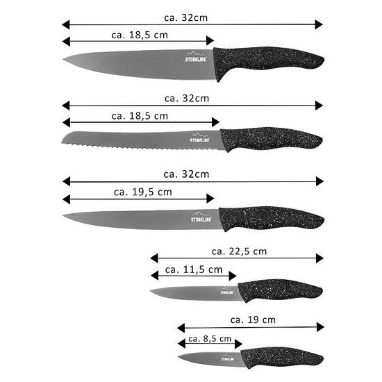 Sada nožů s magnetickým blokem 6 ks STONELINE WX-14140