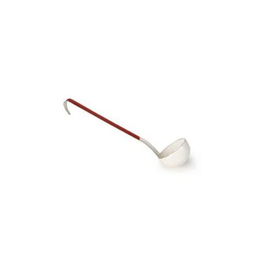 Smaltovaná naběračka bílo červená 9cm