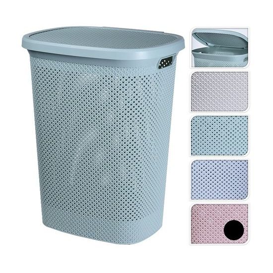 Koš na prádlo plastový 60 litrů růžová