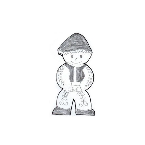 Cookie Cutter - Boy in Traditional Attire 110 x 60 mm