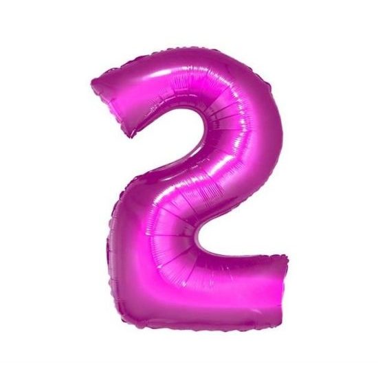 Ružový fóliový balón číslica 35 cm - 2 (NEPLNITE HELIEM)