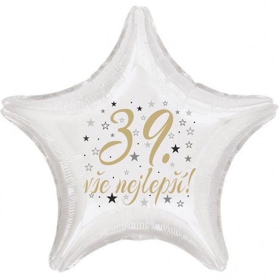 39. narozeniny balónek hvězda