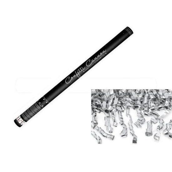 Konfety 80 cm - strieborné kovové krúžky - Silvester