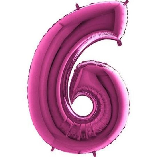 Balón foliový číslice růžová - Pink 115 cm - 6