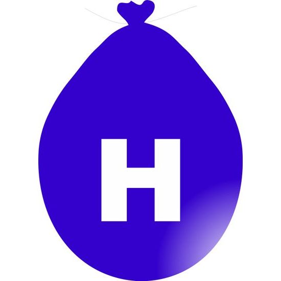 Balónek písmeno H modré