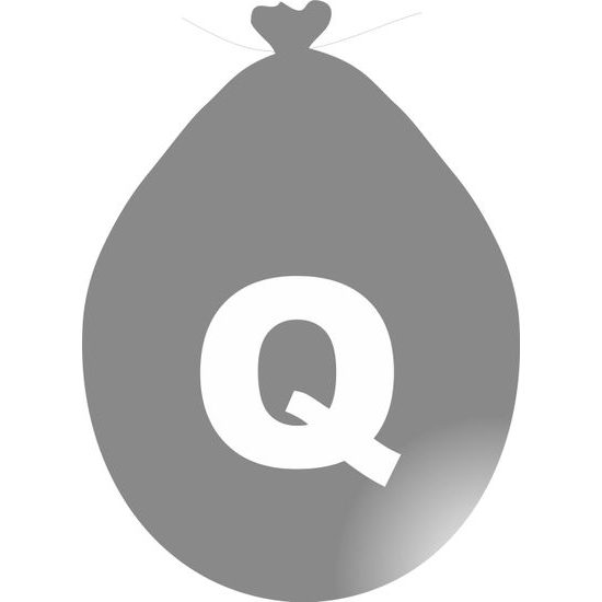 Balónek písmeno Q stříbrné