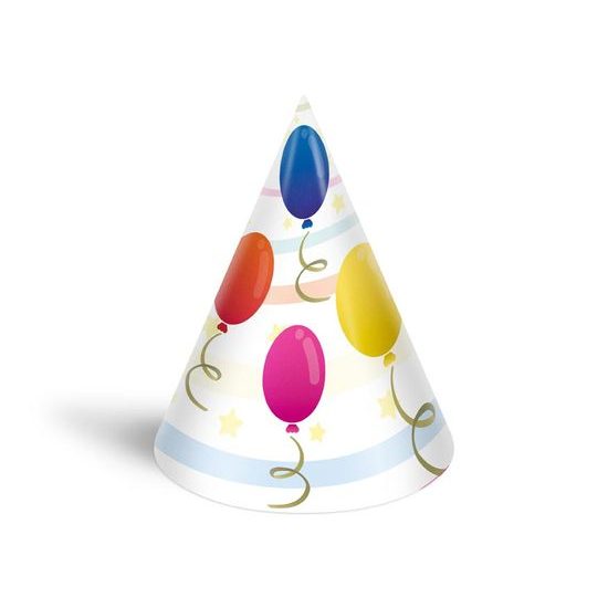Klobouček karnevalový papírový mix č. 5 6 ks 16 cm