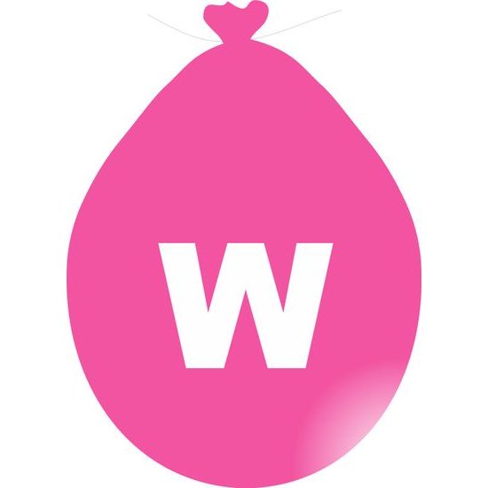 Balónek písmeno W růžové