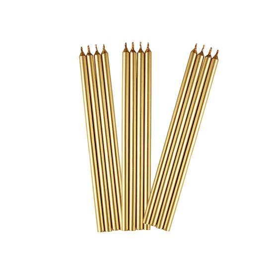 Long gold birthday candles