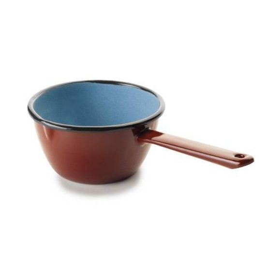 Smaltovaný rendlík 14cm - kónický/ hnedý