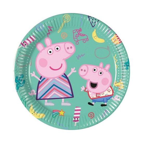 Papírové talíře prasátko Pepa - Peppa Pig - 20 cm, 8 ks