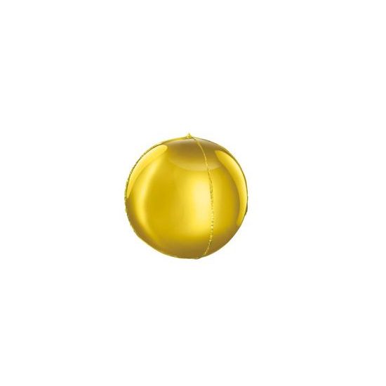 Balón foliový kulatý zlatý 3D 62 cm