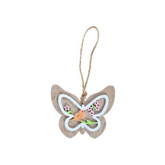 motýl dřevo závěs 3D 10cm 2221415