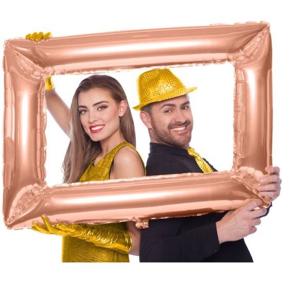 Foil balloon in the shape of a selfie frame Rose Gold 85x60cm