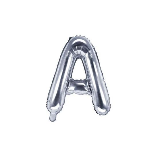 Balloon foil letter "A", 35 cm, silver (CANNOT FILL WITH HELIUM)