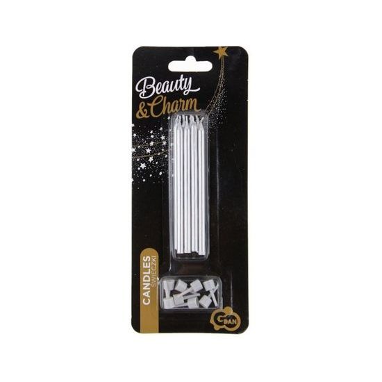 Birthday candles with bases length 10 cm - 8 pcs