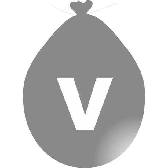 Ezüst V betűs léggömb