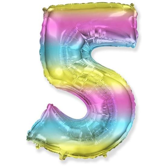Fóliové balóny s číslami Dúha 115 cm - 5