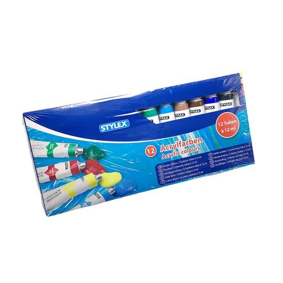 Súprava akrylových pasteliek v tubách - 12 x 12 ml