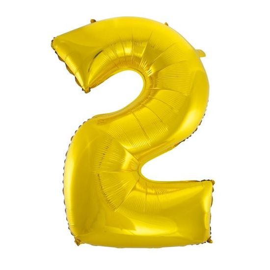 Balloon foil digits gold - Gold 115 cm - 2