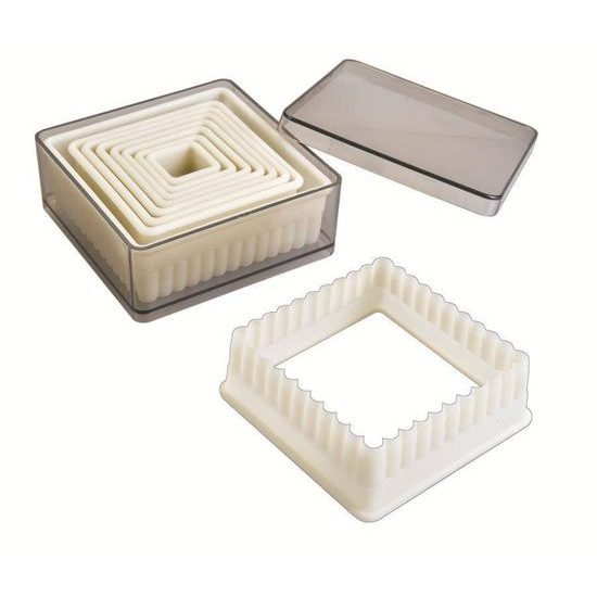 Nylonová vykrajovátka čtverec vlnky set – 9ks