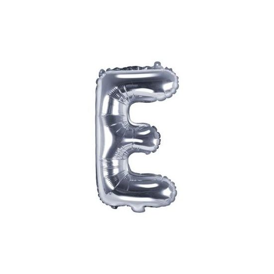 Balloon foil letter "E", 35 cm, silver (NELZE PLNIT HELIEM)