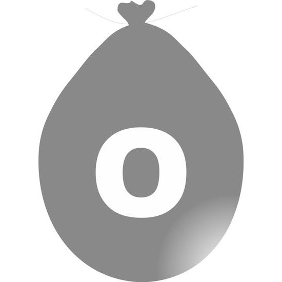 Strieborný balónik písmeno O