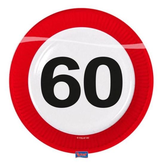 Tányérok 60, 23 cm-es forgalomjelző táblák 8 db / csomagban