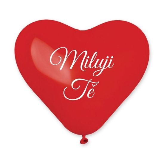 Balloon heart red 25cm print I LOVE YOU - 1 pc