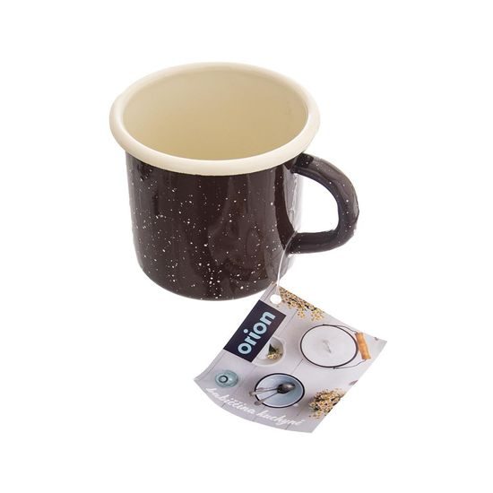 Hrnček smalt BROWN 8 cm