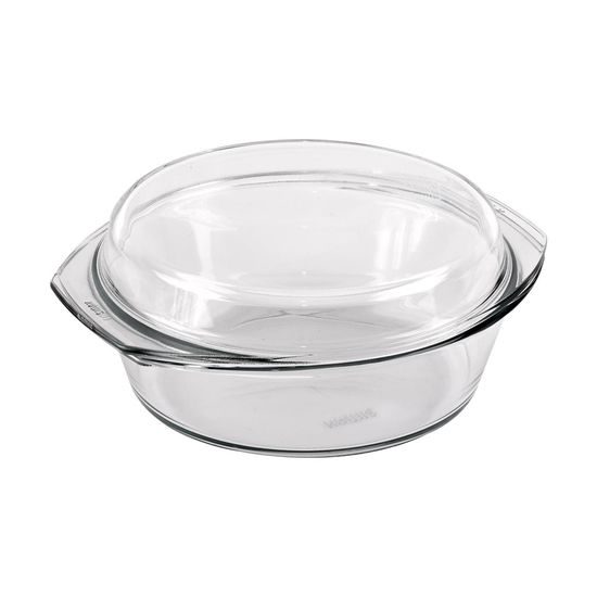 Glass baking and roasting pan - round 2,5 l + 1,2 l lid