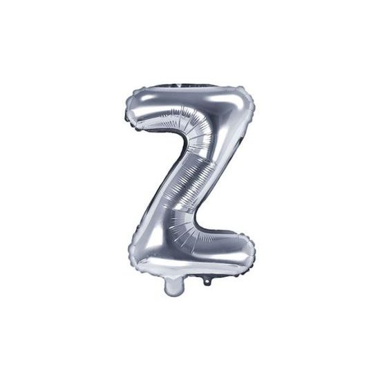 "Z" betű fólia lufi, 35 cm, ezüst (NEM Tölthető héliummal)