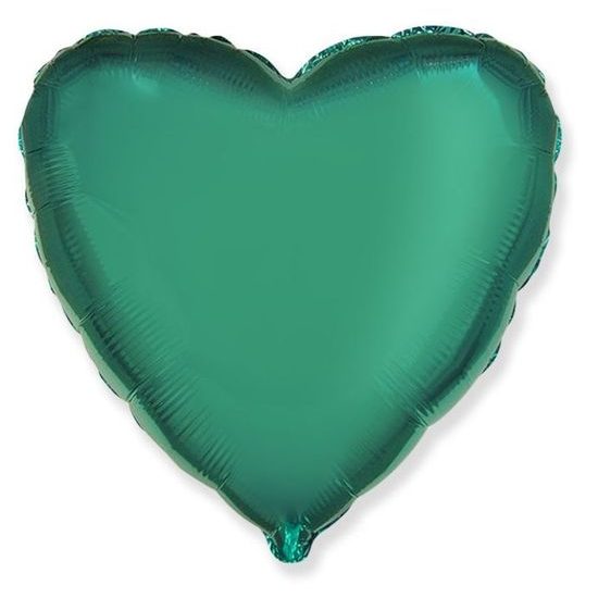Balón foliový 45 cm Srdce zelené tyrkysové