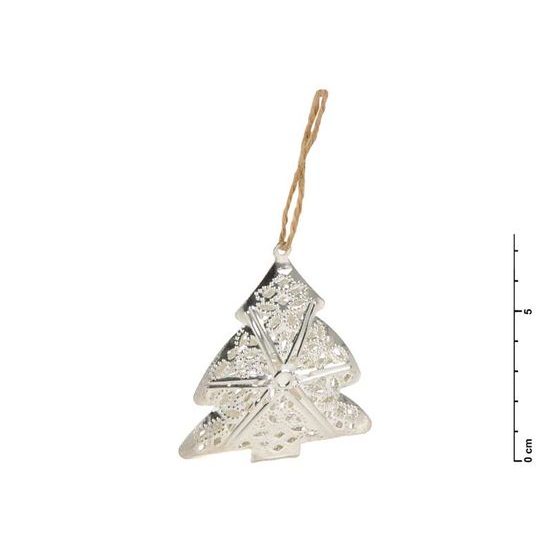stromek kov 3D stříbrný 7cm - závěs 8885546