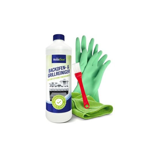 Oven and grill cleaner + gloves, microfiber and brush - 500 ml