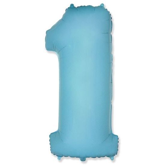 Balloon foil numerals light blue 115 cm - 1