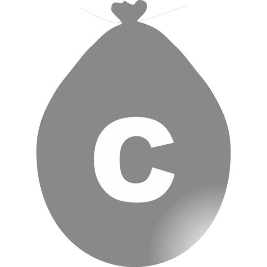 Balónek písmeno C stříbrné