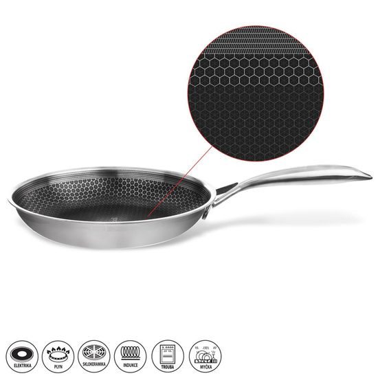 COOKCELL hőálló, 3 rétegű tapadásmentes serpenyő 24x4,5 cm