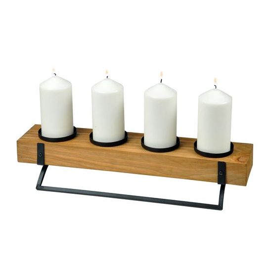 Wooden Advent candle holder 48x14 cm